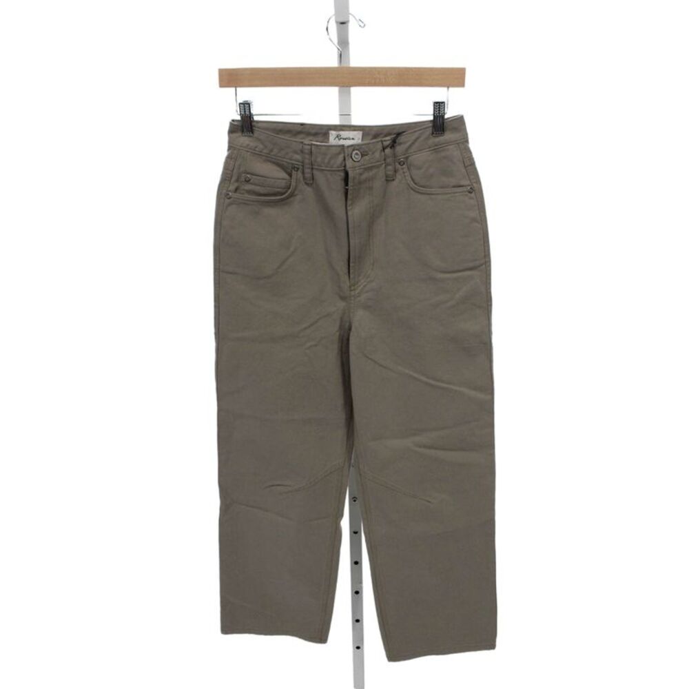 Rowan Womens Chino Pants Brown Button Inseam 26 Size 27
